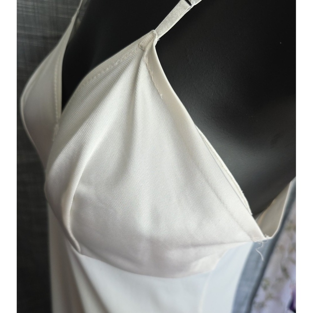 Vintage Vanity Fair Full Slip Antron III Nylon Size 34 Ivory White Fairy Prairie - Picture 2 of 14